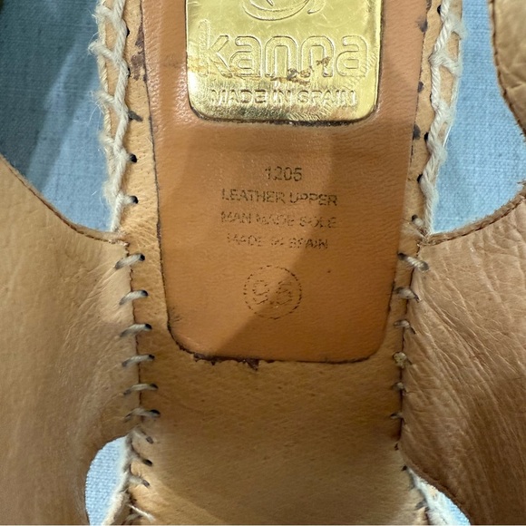 Kanna Open Toe Espadrille Leather Wedge - Picture 5 of 6